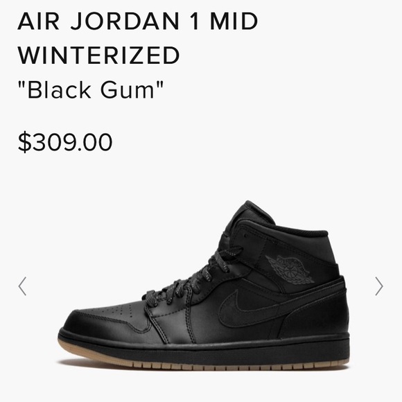 Nike Other - Air Jordan 1 Mid Winterized “Black Gum”